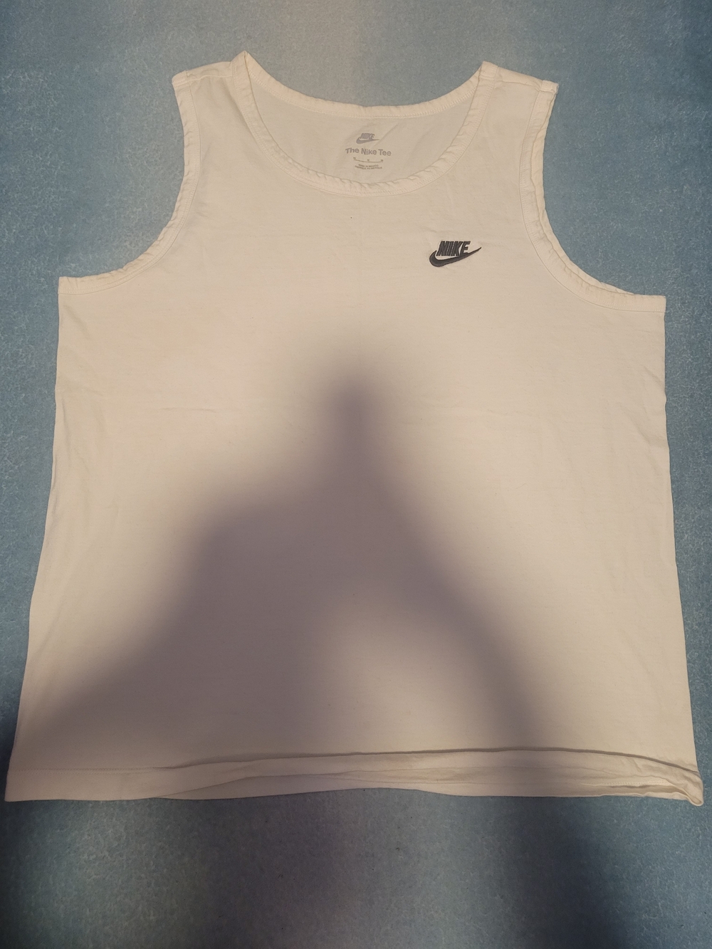 Nike White Tank Top with Black Swoosh